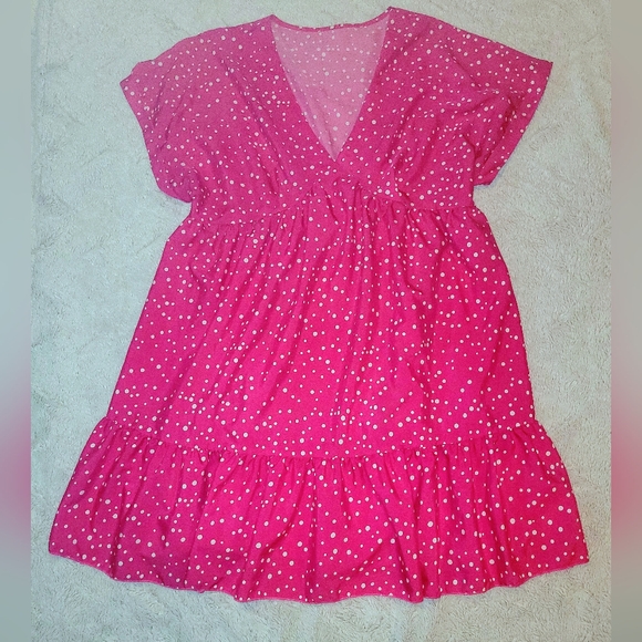 Shein Curve Pink Polka Dot Dress - Picture 3 of 7